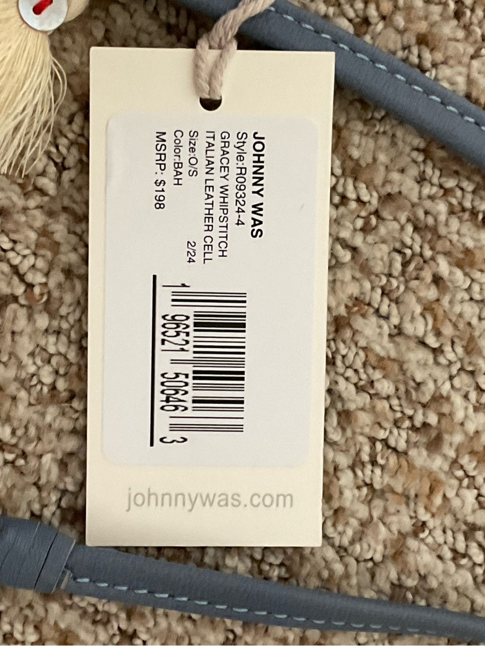 Johnny Was NWT Leather Crossbody Phone Bag with Embroidered Butterflies - Picture 3 of 5